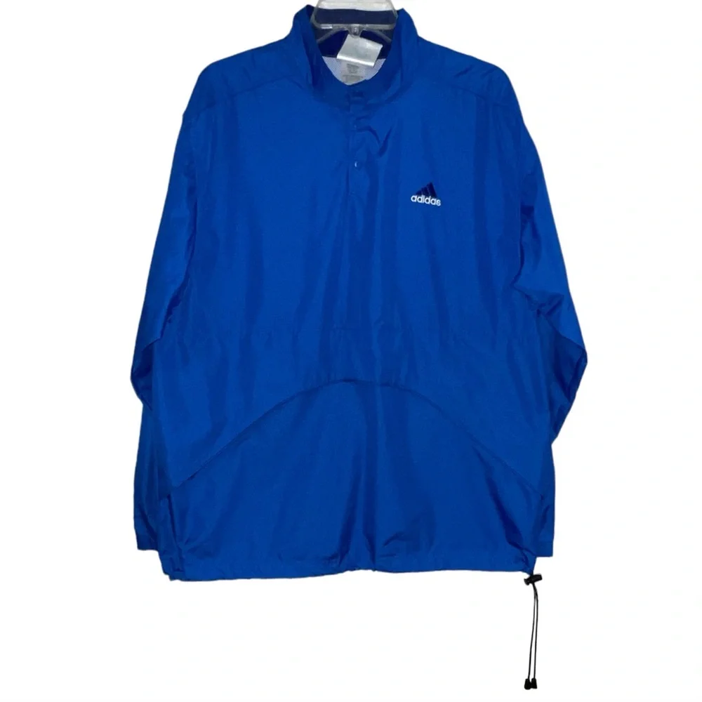 Adidas Men’s Vintage Blue Pullover Windbreaker Jacket Size M Pockets Vented
